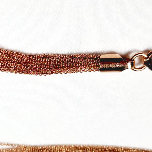 14K Rose Gold over 925 Sterling Silver multi-chain necklace w/lobster clasp 20" - Picture 4 of 5